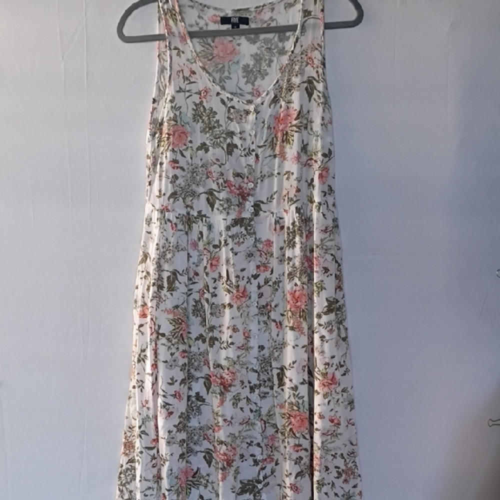 Frye Women's Button Front Floral Maxi Dress in White and Pink Size M - Picture 3 of 10
